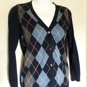 Juicy Couture Navy Argyle Cardigan 12
